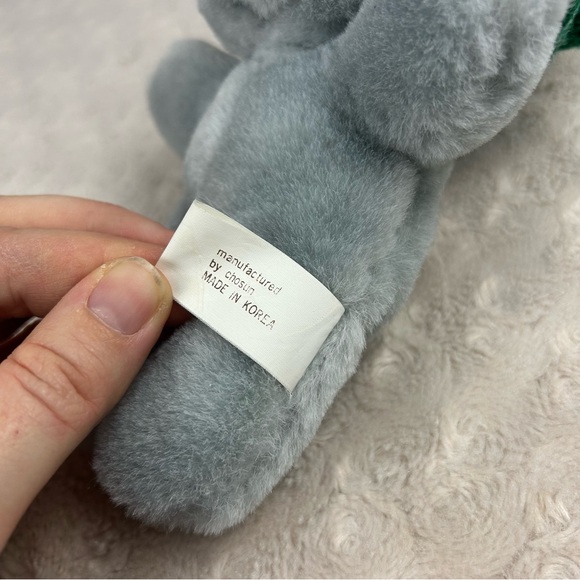 Chosun Gray Teddy Bear Plush Stuffed Animal Toy Green White Knit Stocking Hat - Picture 7 of 7